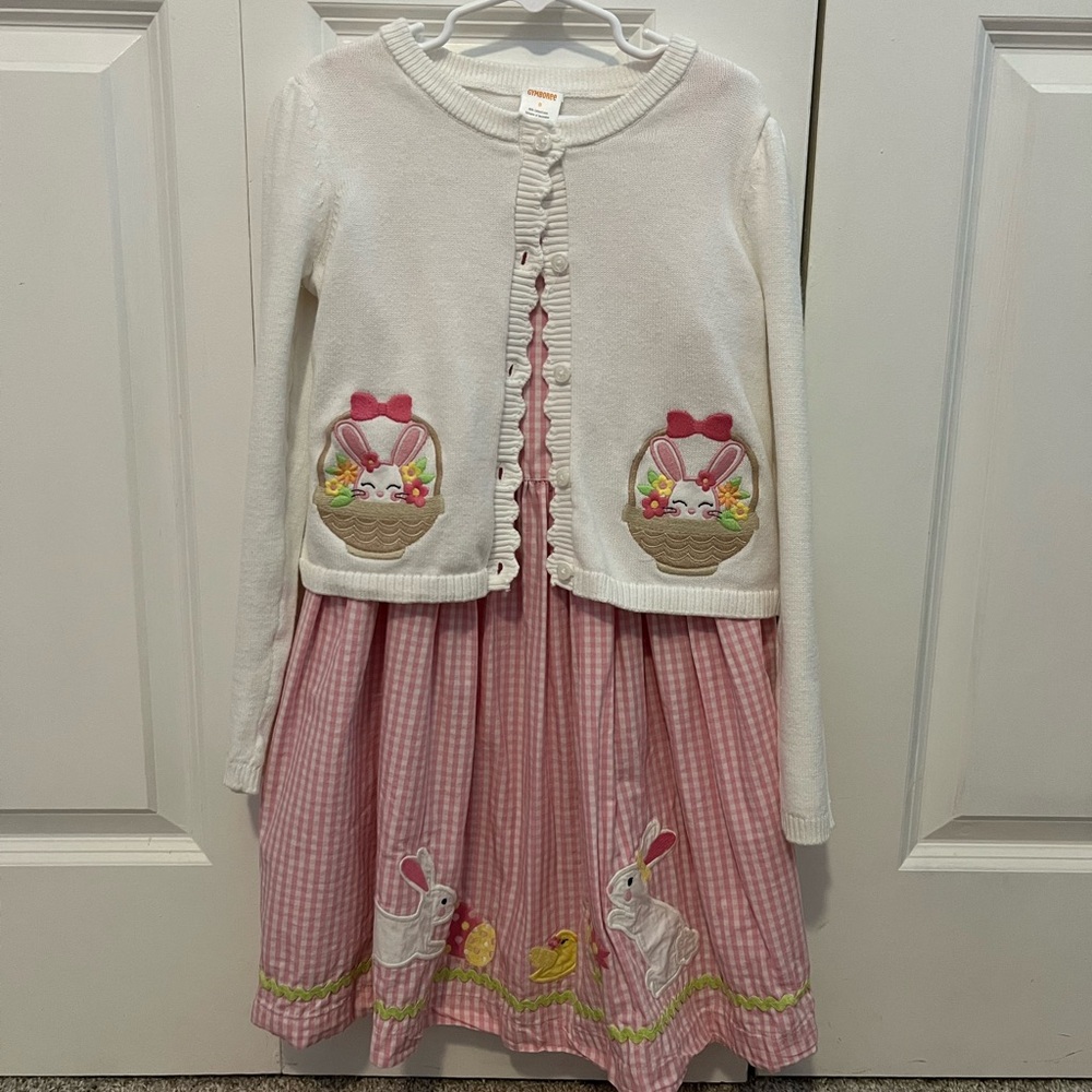 Gymboree Girl’s Spring/Easter Dress and Cardigan (size 8)